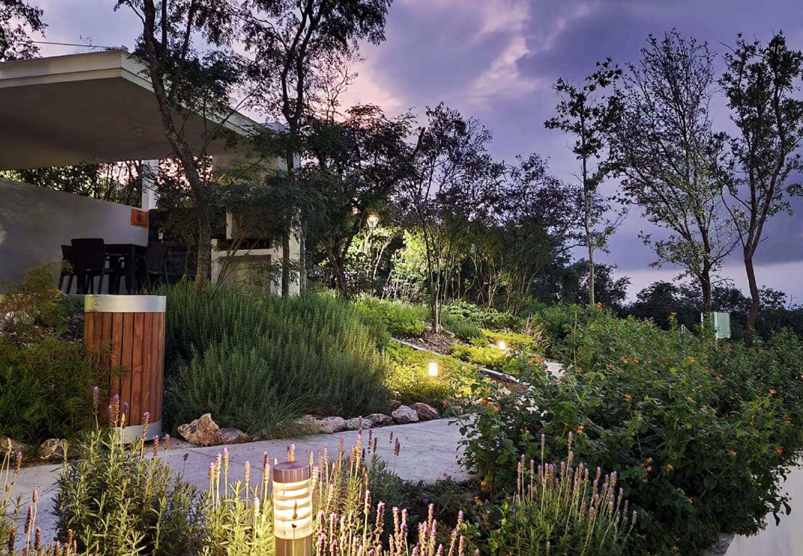 jardin sustentable con especies nativas en monterrey